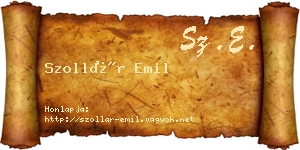 Szollár Emil névjegykártya
