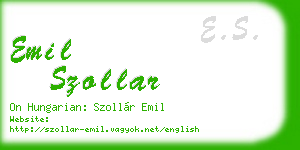 emil szollar business card